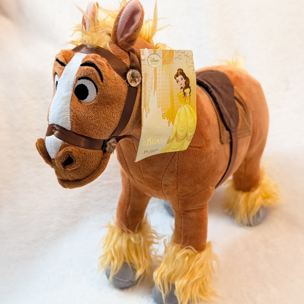beauty and the beast philippe Horse Plush Stuffed animal Disney Store NWT